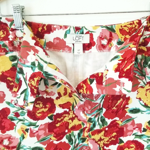 Ann Taylor Loft Floral Lined Cotton Skirt sz 6 Petite - Picture 5 of 11